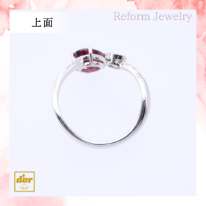 埼玉県浦和のジュエリーショップ【シプレドオール】で、お客様のお持ちのトルマリン、ダイヤモンドを合わせてフォークリングを制作いたしました。