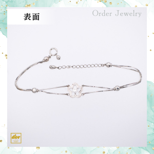 プラチナにダイヤモンドをあしらったオーダーメイドの花モチーフネックレス