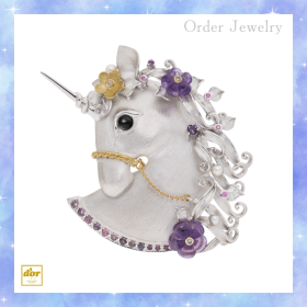 ユニコーン ペンダント シルバー K18 アメジスト 花 2026年干支 午年 浦和