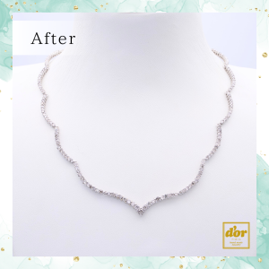 浦和の小さなジュエリーショップ【シプレドオール】ではネックレスのダイヤモンド取れの修理も元の近い状態へ加工いたします。
