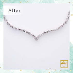 浦和の小さなジュエリーショップ【シプレドオール】ではネックレスのダイヤモンド取れの修理も元の近い状態へ加工いたします。